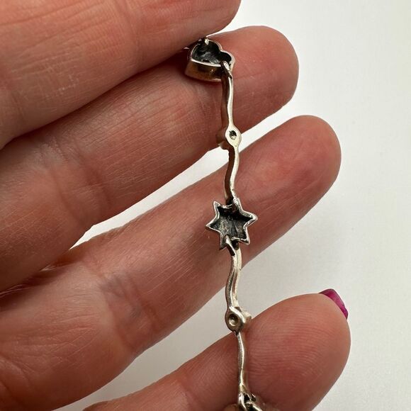 Beautiful marcasite and sterling silver hearts, stars, and flowers bracelet!